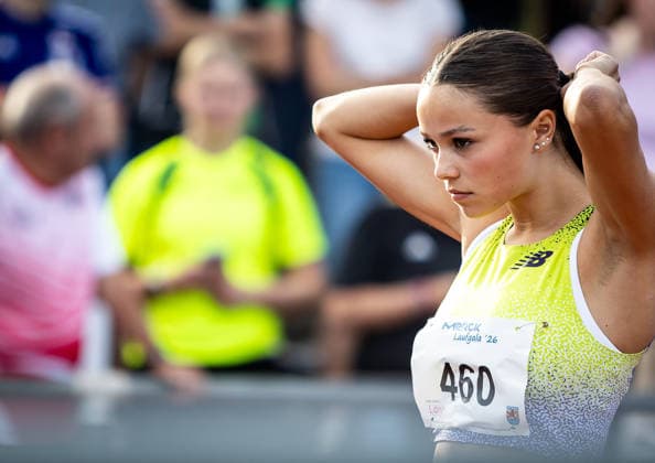 Merck Laufgala; Pfungstadt, 13.06.2026 Fokussiert: Hannah Odendahl (GER Sportclub Krefeld 1905) am Start ihres 800m-Laufs; Merck Laufgala am 13.06.2026 im TSV-Stadion in Pfungstadt (Hessen).