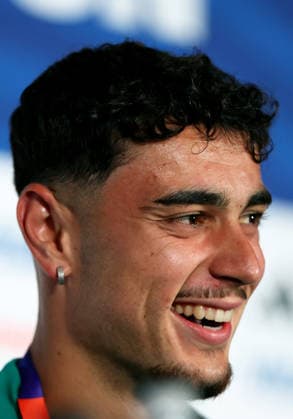(260614) -- HOUSTON, June 14, 2026 -- Germany s Aleksandar Pavlovic attends a press conference, PK, Pressekonferenz ahead of the group stage match between the Germany and Curacao at the FIFA World Cup, WM, Weltmeisterschaft, Fussball 2026 at the Houston Stadium, Houston, the United States, June 13, 2026. ) (SP)U.S.-HOUSTON-FOOTBALL-FIFA WORLD CUP-PRESS CONFERENCE-GER VS CUW LixMing 