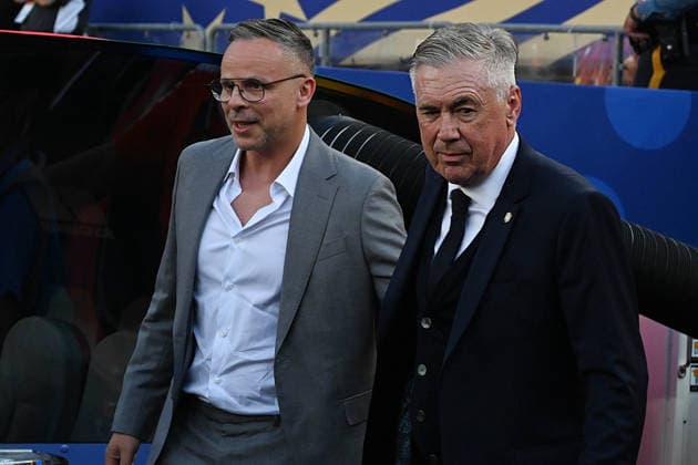 IPA85664207 - Carlo Ancelotti (head coach of Brazil) and Mohamed Ouahbi (head coach of Morocco) during the Brazil vs. Morocco match at the FIFA World Cup, WM, Weltmeisterschaft, Fussball in New York, USA, on June 13, 2026  Copyright: xPasqualexGolia IPAxSportx xx 85664207