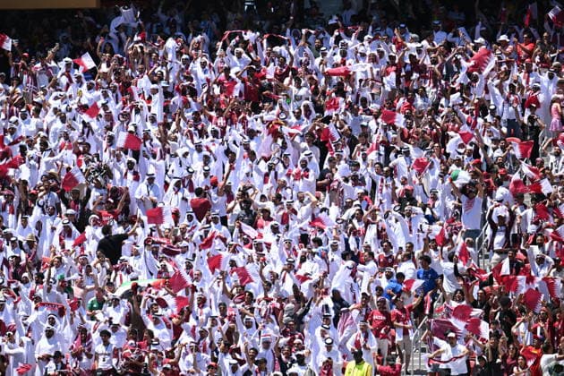 Qatar v Switzerland - FIFA World Cup, WM, Weltmeisterschaft, Fussball 2026 - Group B SANTA CLARA, UNITED STATES - JUNE 13: Fans of Qatar celebrate after their goal by Boualem Khoukhi during the 2026 FIFA World Cup First Stage Group B match between Qatar and Switzerland at the San Francisco Bay Area Stadium (Levi’s Stadium) in Santa Clara, California, United States on June 13, 2026. Tayfun Coskun Anadolu California United States. Editorial use only. Please get in touch for any other usage.  Copyright: x2026xAnadoluxTayfunxCoskunx