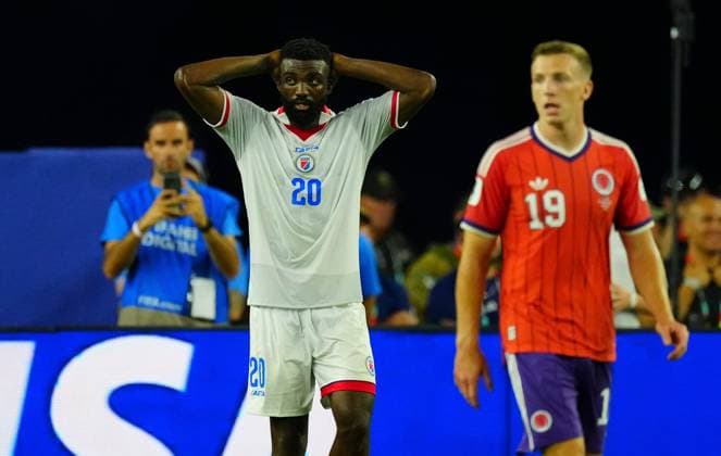 Frantzdy Pierrot of Haiti shows a look of dejection after a missed chance Haiti v Scotland, 2026 FIFA World Cup, WM, Weltmeisterschaft, Fussball Group C, Football, Boston Stadium, Foxborough, Massachusetts, USA - 13 Jun 2026Foxborough Boston Stadium Massachusetts (MA) United States of America EDITORIAL USE ONLY No use with unauthorised audio, video, data, fixture lists, club league logos or live services. Online in-match use limited to 120 images, no video emulation. No use in betting, games or single club league player publications.  Copyright: xJavierxGarcia Shutterstockx 16924166cl
