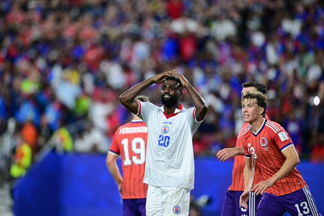 Haiti v Scotland - FIFA World Cup, WM, Weltmeisterschaft, Fussball 2026 - Group C FOXBOROUGH, UNITED STATES - JUNE 13: Frantzdy Pierrot of Haiti reacts during 2026 FIFA World Cup First Stage Group C match between Haiti and Scotland at Gillette Stadium (Boston Stadium) in Foxborough, Massachusetts, United States on June 13, 2026. Abdulhamid Hosbas Anadolu Massachusetts United States. Editorial use only. Please get in touch for any other usage.  Copyright: x2026xAnadoluxAbdulhamidxHosbasx