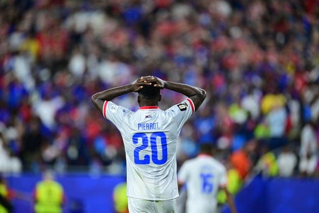 Haiti v Scotland - FIFA World Cup, WM, Weltmeisterschaft, Fussball 2026 - Group C FOXBOROUGH, UNITED STATES - JUNE 13: Frantzdy Pierrot of Haiti reacts during 2026 FIFA World Cup First Stage Group C match between Haiti and Scotland at Gillette Stadium (Boston Stadium) in Foxborough, Massachusetts, United States on June 13, 2026. Abdulhamid Hosbas Anadolu Massachusetts United States. Editorial use only. Please get in touch for any other usage.  Copyright: x2026xAnadoluxAbdulhamidxHosbasx