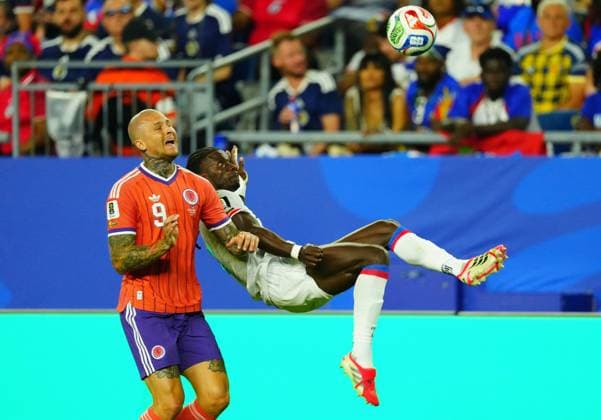 Ricardo AdÃ of Haiti and Lyndon Dykes of Scotland in action Haiti v Scotland, 2026 FIFA World Cup, WM, Weltmeisterschaft, Fussball Group C, Football, Boston Stadium, Foxborough, Massachusetts, USA - 13 Jun 2026Foxborough Boston Stadium Massachusetts (MA) United States of America EDITORIAL USE ONLY No use with unauthorised audio, video, data, fixture lists, club league logos or live services. Online in-match use limited to 120 images, no video emulation. No use in betting, games or single club league player publications.  Copyright: xJavierxGarcia Shutterstockx 16924166cp