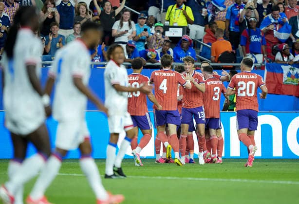 (260614) -- BOSTON, June 14, 2026 -- Players of Scotland celebrate scoring during the group C match between Haiti and Scotland at the 2026 FIFA World Cup, WM, Weltmeisterschaft, Fussball at Boston Stadium in Boston, the United States, June 13, 2026. ) (SP)U.S.-BOSTON-FOOTBALL-FIFA WORLD CUP-GROUP C-HTI VS SCO ChenxYichen 