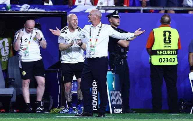 Scotland manager Steve Clarke celebrates on the final whistle Haiti v Scotland, 2026 FIFA World Cup, WM, Weltmeisterschaft, Fussball Group C, Football, Boston Stadium, Foxborough, Massachusetts, USA - 13 Jun 2026Foxborough Boston Stadium Massachusetts (MA) United States of America EDITORIAL USE ONLY No use with unauthorised audio, video, data, fixture lists, club league logos or live services. Online in-match use limited to 120 images, no video emulation. No use in betting, games or single club league player publications.  Copyright: xMichaelxZemanek Shutterstockx 16924167bp