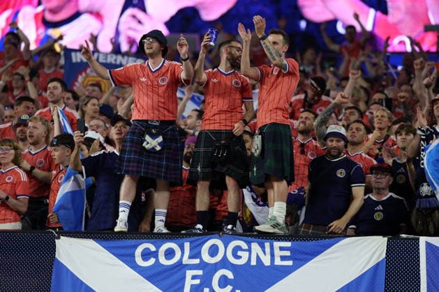 FIFA World Cup, WM, Weltmeisterschaft, Fussball 2026 - Group C - Haiti vs Scotland Supporters of Scotland celebrate winning the FIFA World Cup 2026 group stage match Haiti against Scotland, in Foxborough, Massachusetts, USA, 13 June 2026. BOSTON United States  Copyright: xGREGxM.xCOOPERx