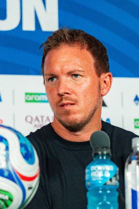 FIFA Fussball Weltmeisterschaft 2026, Pressekonferenz vor dem Spiel Deutschland vs. Curacao mit Trainer Julian Nagelsmann und Aleksandar Pavlovic am 13.06.2026 im NRG Stadium in Houston, Texas