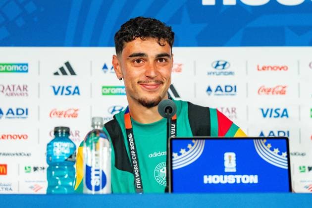 FIFA Fussball Weltmeisterschaft 2026, Pressekonferenz vor dem Spiel Deutschland vs. Curacao mit Trainer Julian Nagelsmann und Aleksandar Pavlovic am 13.06.2026 im NRG Stadium in Houston, Texas