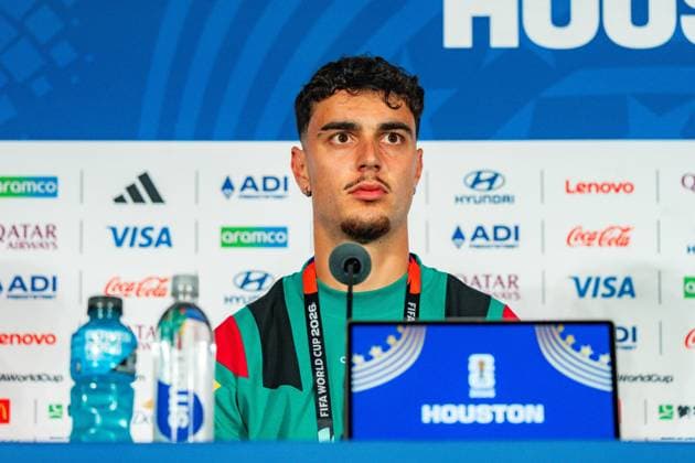 FIFA Fussball Weltmeisterschaft 2026, Pressekonferenz vor dem Spiel Deutschland vs. Curacao mit Trainer Julian Nagelsmann und Aleksandar Pavlovic am 13.06.2026 im NRG Stadium in Houston, Texas