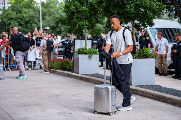 FIFA Fussball Weltmeisterschaft 2026, Ankunft der deutschen Nationalmannschaft DFB am Teamhotel (Inter Continental) am 13.06.2026 in Houston, Texas Jamie Leweling