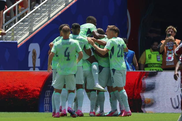 Swiss players celebrate a goal during a Group B match at the 2026 FIFA World Cup, WM, Weltmeisterschaft, Fussball between Qatar and Switzerland at Levi s Stadium in Santa Clara, United States, 13 June 2026. FIFA World Cup 2026 - Group B - Qatar vs Switzerland ACHTUNG: NUR REDAKTIONELLE NUTZUNG  Copyright: xMiguelxGuitierrezx GR6157 20260613-55020588849_1 FIFA World Cup 2026 - Group B - Qatar vs Switzerland !ACHTUNG: NUR REDAKTIONELLE NUTZUNG!  Copyright: xIMAGO MiguelxGuitierrezx imago images 0859051527 0859051527st