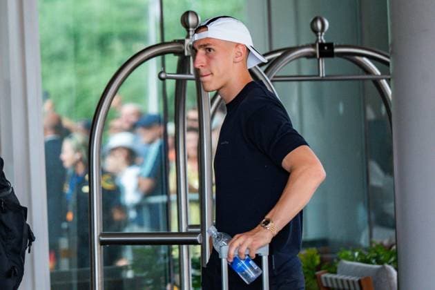 FIFA Fussball Weltmeisterschaft 2026, Ankunft der deutschen Nationalmannschaft DFB am Teamhotel (Inter Continental) am 13.06.2026 in Houston, Texas Joshua Kimmich und Nico Schlotterbeck
