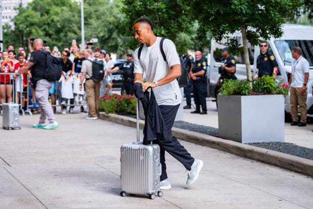 FIFA Fussball Weltmeisterschaft 2026, Ankunft der deutschen Nationalmannschaft DFB am Teamhotel (Inter Continental) am 13.06.2026 in Houston, Texas Jamie Leweling