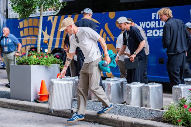 FIFA Fussball Weltmeisterschaft 2026, Ankunft der deutschen Nationalmannschaft DFB am Teamhotel (Inter Continental) am 13.06.2026 in Houston, Texas Kai Havertz, Angelo Stiller, Nico Schlotterbeck