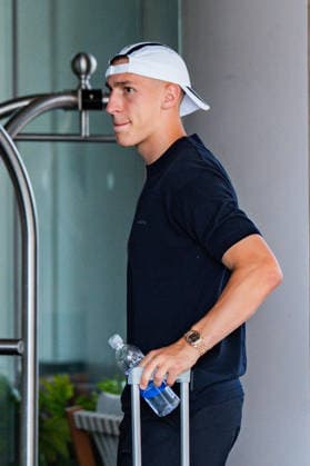 FIFA Fussball Weltmeisterschaft 2026, Ankunft der deutschen Nationalmannschaft DFB am Teamhotel (Inter Continental) am 13.06.2026 in Houston, Texas Joshua Kimmich und Nico Schlotterbeck