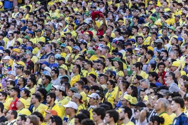 RECORD DATE NOT STATED match between Brazil and Morocco for the 2026 FIFA World Cup, WM, Weltmeisterschaft, Fussball New Jersey (NJ), June 13, 2026 - World Cup Brazil vs. Morocco - Fans at the match between Brazil and Morocco for the 2026 FIFA World Cup Group Stage, Round 1, at MetLife Stadium in New Jersey, USA, on the evening of Saturday, June 13, 2026.(Foto: Pedro Paulo Diaz Thenews2 imago images) SPO  Copyright: xPedroxPauloxDiazx
