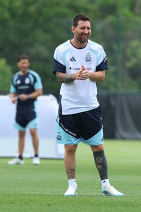 Argentina™s forward Lionel Messi takes part in a training session during the 2026 FIFA World Cup, WM, Weltmeisterschaft, Fussball football tournament at Sporting KC Training Centre in Kansas City on June 13, 2026. ¨(Photo by Alejandro PAGNI PHOTOxPHOTO) KANSAS CITY UNITED STATES