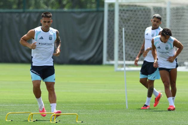 Argentina™s forward Lautaro Martinez takes part in a training session during the 2026 FIFA World Cup, WM, Weltmeisterschaft, Fussball football tournament at Sporting KC Training Centre in Kansas City on June 13, 2026. ¨(Photo by Alejandro PAGNI PHOTOxPHOTO) KANSAS CITY UNITED STATES