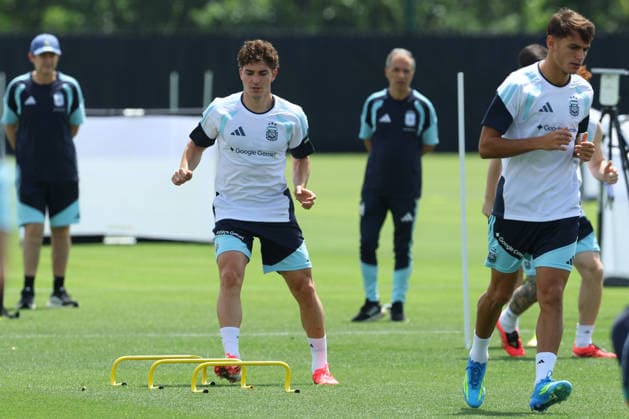Argentina™s forward Julian Alvarez takes part in a training session during the 2026 FIFA World Cup, WM, Weltmeisterschaft, Fussball football tournament at Sporting KC Training Centre in Kansas City on June 13, 2026. ¨(Photo by Alejandro PAGNI PHOTOxPHOTO) KANSAS CITY UNITED STATES