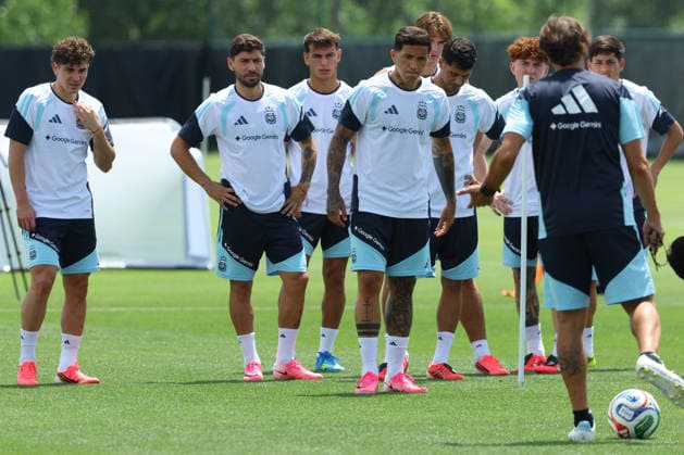 Argentina™s players take part in a training session during the 2026 FIFA World Cup, WM, Weltmeisterschaft, Fussball football tournament at Sporting KC Training Centre in Kansas City on June 13, 2026. ¨(Photo by Alejandro PAGNI PHOTOxPHOTO) KANSAS CITY UNITED STATES