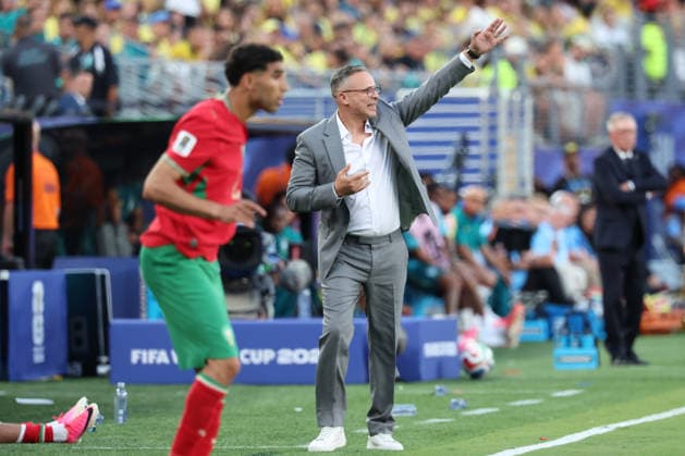 Morocco s head coach, Mohamed Ouahbi, is in charge during a Group C match at the 2026 FIFA World Cup, WM, Weltmeisterschaft, Fussball between Brazil and Morocco at MetLife Stadium in New Jersey, USA, 13 June 2026. FIFA World Cup 2026 - Group C - Brazil vs Morocco !ACHTUNG: NUR REDAKTIONELLE NUTZUNG!  Copyright: xSebastiaoxMoreirax GR7152 0859065169st