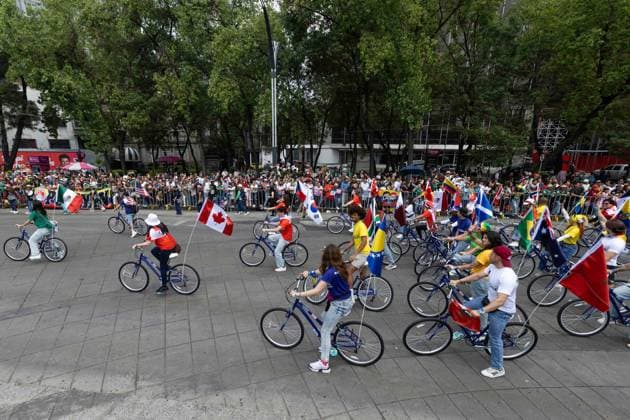 Mexico City hosts The Ball Returns Home World Cup parade MEXICO CITY, MEXICO JUNE 13, 2026: Performers, artists and spectators take part in The Ball Returns Home, a World Cup parade organized by the Mexico City Ministry of Culture as part of the celebrations surrounding the opening of the 2026 FIFA World Cup, WM, Weltmeisterschaft, Fussball The event brought together residents and visitors in the Mexican capital for a procession featuring cultural performances, music and artistic displays highlighting Mexico s history, identity and connection to football. Mexico City Mexico Copyright: x xCristianxLeyvax xJNAxPressx