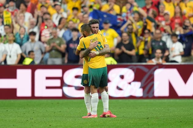 Australia v Turkiye - FIFA World Cup, WM, Weltmeisterschaft, Fussball 2026 - Group D VANCOUVER, CANADA - JUNE 13: Aziz Behich of Australia celebrates during the 2026 FIFA World Cup First Stage Group D match between Australia and Turkiye at BC Place Stadium in Vancouver, Canada on June 13, 2026. Ercin Erturk Anadolu British Columbia Canada. Editorial use only. Please get in touch for any other usage.  Copyright: x2026xAnadoluxErcinxErturkx