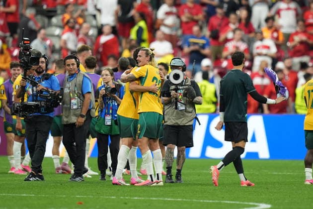 Australia v Turkiye - FIFA World Cup, WM, Weltmeisterschaft, Fussball 2026 - Group D VANCOUVER, CANADA - JUNE 13: Jackson Irvine (22) of Australia celebrates after winning the 2026 FIFA World Cup First Stage Group D match between Australia and Turkiye at BC Place Stadium in Vancouver, Canada on June 13, 2026. Ercin Erturk Anadolu British Columbia Canada. Editorial use only. Please get in touch for any other usage.  Copyright: x2026xAnadoluxErcinxErturkx