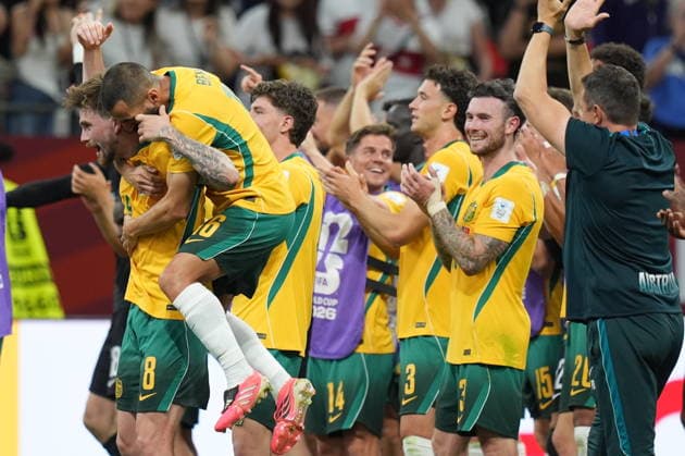 Australia v Turkiye - FIFA World Cup, WM, Weltmeisterschaft, Fussball 2026 - Group D VANCOUVER, CANADA - JUNE 13: Players of Australia celebrate after the 2026 FIFA World Cup First Stage Group D match between Australia and Turkiye at BC Place Stadium in Vancouver, Canada on June 13, 2026. Ercin Erturk Anadolu British Columbia Canada. Editorial use only. Please get in touch for any other usage.  Copyright: x2026xAnadoluxErcinxErturkx