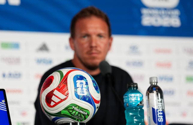 Julian Nagelsmann (Deutschland, Cheftrainer) nimmt an der Abschlusspressekonferenz vor dem Gruppenspiel gegen Curacao teil. USA, Deutsche Fussballnationalmannschaft, Pressekonferenz, Houston, 13.06.2026 USA, Deutsche Fussballnationalmannschaft, Pressekonferenz, Houston, 13.06.2026 Houston