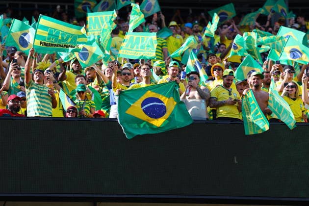 FIFA World Cup, WM, Weltmeisterschaft, Fussball - Brazil vs Morocco - Fans Brazil supporters during the match between Brazil and Morocco in the first round of Group C of the 2026 FIFA World Cup at New York New Jersey Stadium, USA on June 13, 2026. Photo by Charles Guerin ABACAPRESS.COM New York United States  Copyright: xGuerinxCharles ABACAx