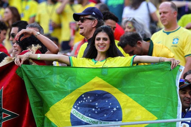 FIFA World Cup, WM, Weltmeisterschaft, Fussball - Brazil vs Morocco - Fans Brazil supporters during the match between Brazil and Morocco in the first round of Group C of the 2026 FIFA World Cup at New York New Jersey Stadium, USA on June 13, 2026. Photo by Charles Guerin ABACAPRESS.COM New York United States  Copyright: xGuerinxCharles ABACAx