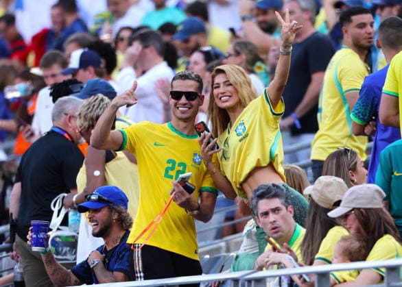 FIFA World Cup, WM, Weltmeisterschaft, Fussball - Brazil vs Morocco - Fans Brazil supporters during the match between Brazil and Morocco in the first round of Group C of the 2026 FIFA World Cup at New York New Jersey Stadium, USA on June 13, 2026. Photo by Charles Guerin ABACAPRESS.COM New York United States  Copyright: xGuerinxCharles ABACAx
