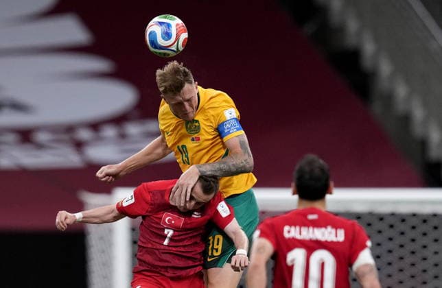 June 13, 2026, Vancouver, Bc, CANADA: Australia s Harry Souttar (19) gets over Turkey s Muhammed Kerem Akturkoglu (7) to head the ball during second half group D World Cup soccer action, in Vancouver, Saturday, June 13, 2026. AUSTRALIA V. TURKEY  - ZUMAc35_ 20260613_zaf_c35_261 Copyright: xEthanxCairnsx