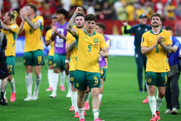 Jordy Bos of Australia celebrates the first up win over Türkiye 2-0 during the FIFA World Cup, WM, Weltmeisterschaft, Fussball 2026 match between Australia and Turkey at BC Place, Vancouver, Canada on 13 June 2026. Copyright: xPeterxDovganx 45060070