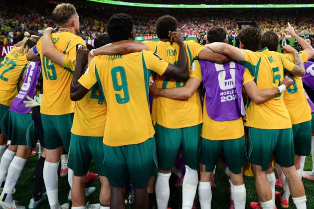 Australian players celebrate defeating Türkiye 2-0 in the first Group D Match during the FIFA World Cup, WM, Weltmeisterschaft, Fussball 2026 match between Australia and Turkey at BC Place, Vancouver, Canada on 13 June 2026. Copyright: xPeterxDovganx 45060082