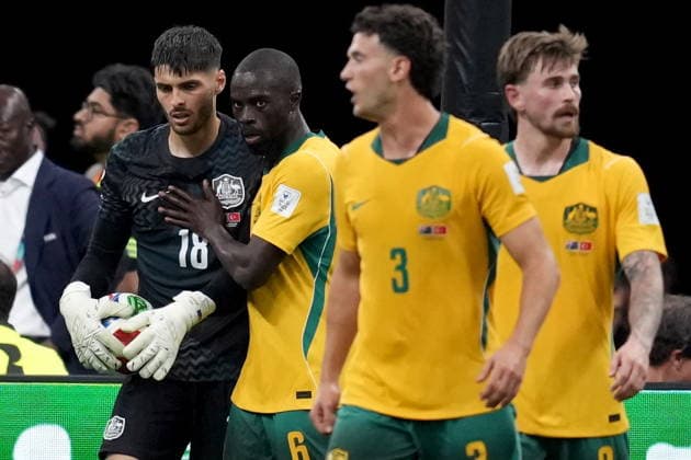 June 13, 2026, Vancouver, Bc, CANADA: Australia s Jason Geria (6) celebrates the team s win with teammate Patrick Beach (18) following second half group D World Cup soccer action against Turkey, in Vancouver, Saturday, June 13, 2026. AUSTRALIA V. TURKEY  - ZUMAc35_ 20260613_zaf_c35_279 Copyright: xEthanxCairnsx