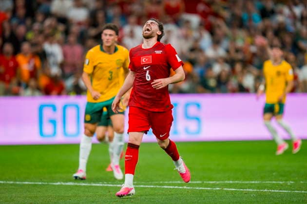 FIFA World Cup, WM, Weltmeisterschaft, Fussball 2026 - Group D - Australia vs Turkey Orkun Kokcu of Turkey reacts to missed shot on goal in the first half during the FIFA World Cup 2026 group stage match Australia against Turkey, in Vancouver, Canada, 13 June 2026. VANCOUVER Canada  Copyright: xBOBxFRIDx