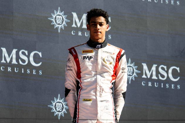 AUTO - FORMULA 3 2026 - BARCELONA UGOCHUKWU Ugo (usa), Campos Racing, Dallara F3 2025, action podium during the 3rd round of the 2026 FIA Formula 3 Championship from June 12 to 14, 2026 on the Circuit de Barcelona-Catalunya, in Montmelo, Spain - MontmeloSpain  Copyright: xALBERTOxVIMERCATIx