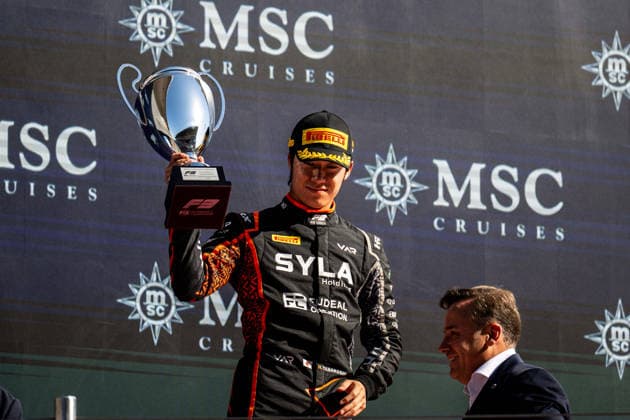 AUTO - FORMULA 3 2026 - BARCELONA YAMAKOSHI Hiyu (jpn), Van Amersfoort Racing, Dallara F3 2025, action podium during the 3rd round of the 2026 FIA Formula 3 Championship from June 12 to 14, 2026 on the Circuit de Barcelona-Catalunya, in Montmelo, Spain - MontmeloSpain  Copyright: xALBERTOxVIMERCATIx