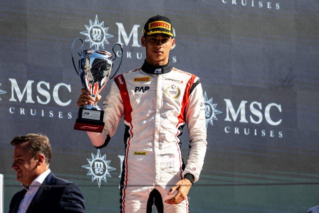 AUTO - FORMULA 3 2026 - BARCELONA UGOCHUKWU Ugo (usa), Campos Racing, Dallara F3 2025, action podium during the 3rd round of the 2026 FIA Formula 3 Championship from June 12 to 14, 2026 on the Circuit de Barcelona-Catalunya, in Montmelo, Spain - MontmeloSpain  Copyright: xALBERTOxVIMERCATIx
