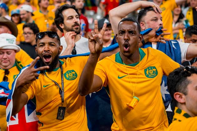 FIFA World Cup, WM, Weltmeisterschaft, Fussball 2026 - Group D - Australia vs Turkey Australia fans celebrate the victory in the second half during the FIFA World Cup 2026 group stage match Australia against Turkey, in Vancouver, Canada, 13 June 2026. VANCOUVER Canada  Copyright: xBOBxFRIDx