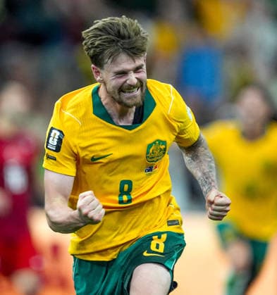 Australia v Turkiye - FIFA World Cup, WM, Weltmeisterschaft, Fussball 2026 - Group D VANCOUVER, CANADA - JUNE 13: Connor Metcalfe (8) of Australia celebrates after scoring a goal during the 2026 FIFA World Cup First Stage Group D match between Australia and Turkiye at BC Place Stadium in Vancouver, Canada on June 13, 2026. Ercin Erturk Anadolu Vancouver Canada. Editorial use only. Please get in touch for any other usage.  Copyright: x2026xAnadoluxErcinxErturkx