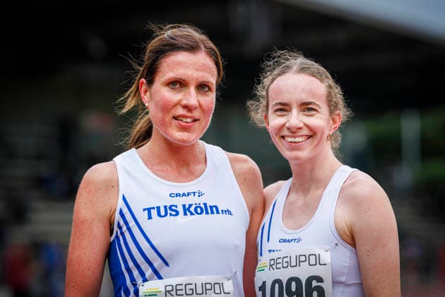Nordrhein Meisterschaften 2026; Mönchengladbach, 14.06.2026 Lisa Jaschke (TuS Köln rrh.) und Svenja Wirtz (TuS Köln rrh.); Nordrhein Meisterschaften 2026 am 14.06.2026 im Grenzlandstadion, Mönchengladbach (Nordrhein-Westfalen).