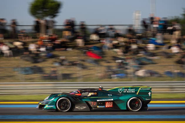 24 HEURES DU MANS 2026 - RACE - SUNDAY 009 RIBERAS Alex (esp), SORENSEN Marco (dnk), DE ANGELIS Roman (can), Aston Martin THOR Team, Aston Martin Valkyrie 009, Hypercar, action, during the 24 Hours of Le Mans 2026, 3rd round of the 2026 FIA World Endurance Championship, on June 14, 2026 on the Circuit des 24 Heures du Mans in Le Mans, France - Le MansFrance  Copyright: xFREDERICxLExFLOCxHx
