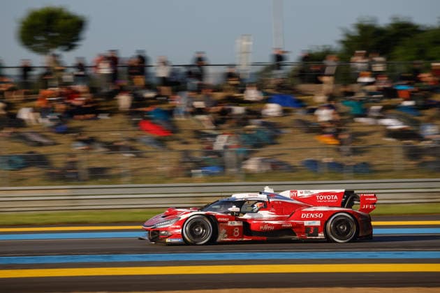 24 HEURES DU MANS 2026 - RACE - SUNDAY 08 BUEMI SÃ bastien (swi), HARTLEY Brendon (nzl), HIRAKAWA Ryo (jpn), Toyota Racing, Toyota TR010 Hybrid 08, Hypercar, action, during the 24 Hours of Le Mans 2026, 3rd round of the 2026 FIA World Endurance Championship, on June 14, 2026 on the Circuit des 24 Heures du Mans in Le Mans, France - Le MansFrance  Copyright: xFREDERICxLExFLOCxHx