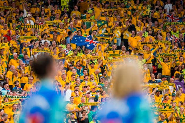 FIFA World Cup, WM, Weltmeisterschaft, Fussball 2026 - Group D - Australia vs Turkey epaselect Fans cheer for Australia in a match against Turkey during the FIFA World Cup 2026 group stage, in Vancouver, Canada, 13 June 2026. VANCOUVER Canada  Copyright: xBOBxFRIDx