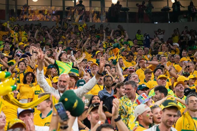 VANCOUVER, CANADA - JUNE 13: Fan supporters of Australia celebrates after the team scores their first goal during the FIFA World Cup, WM, Weltmeisterschaft, Fussball 2026 group stage match between Australia and Turkey at BC Place Stadium on June 13, 2026 in Vancouver, British Columbia, Canada.  Copyright: xAmyxElle SPPx Sportspressphoto_SPR166191