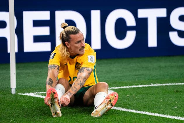 VANCOUVER, CANADA - JUNE 13: Jackson Irvine of Australia in action during the FIFA World Cup, WM, Weltmeisterschaft, Fussball 2026 group stage match between Australia and Turkey at BC Place Stadium on June 13, 2026 in Vancouver, British Columbia, Canada.  Copyright: xAmyxElle SPPx Sportspressphoto_SPR166254